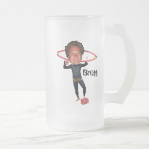 Caneca De Cerveja Vidro Jateado Surf de Brett