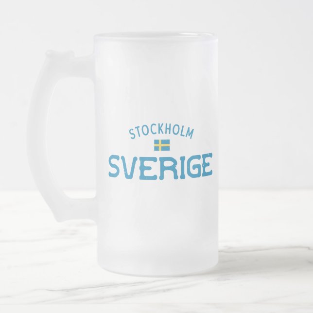 Caneca De Cerveja Vidro Jateado Sverige em Estocolmo (Suecia) (Esquerda)