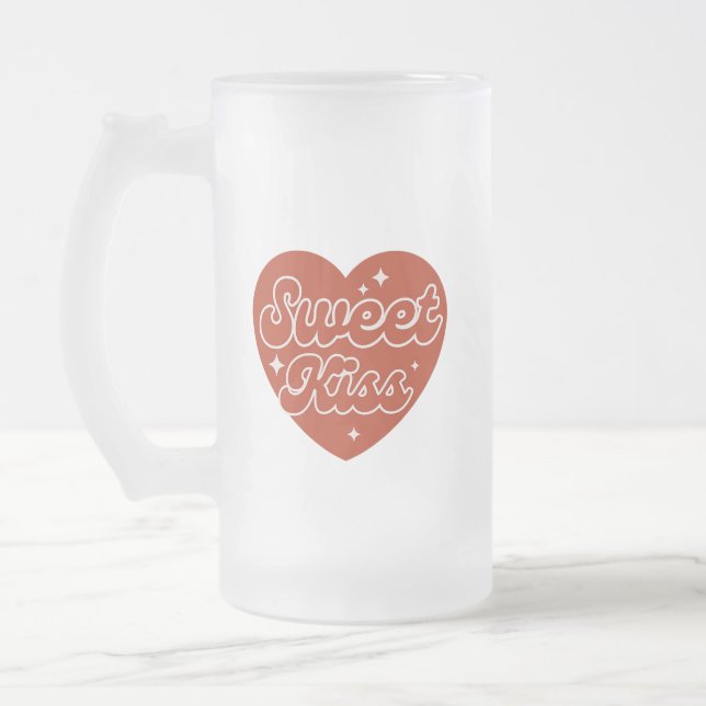 Caneca De Cerveja Vidro Jateado Sweet Kiss (Esquerda)