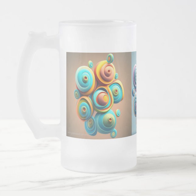 Caneca De Cerveja Vidro Jateado Swirls on the Mug (Esquerda)