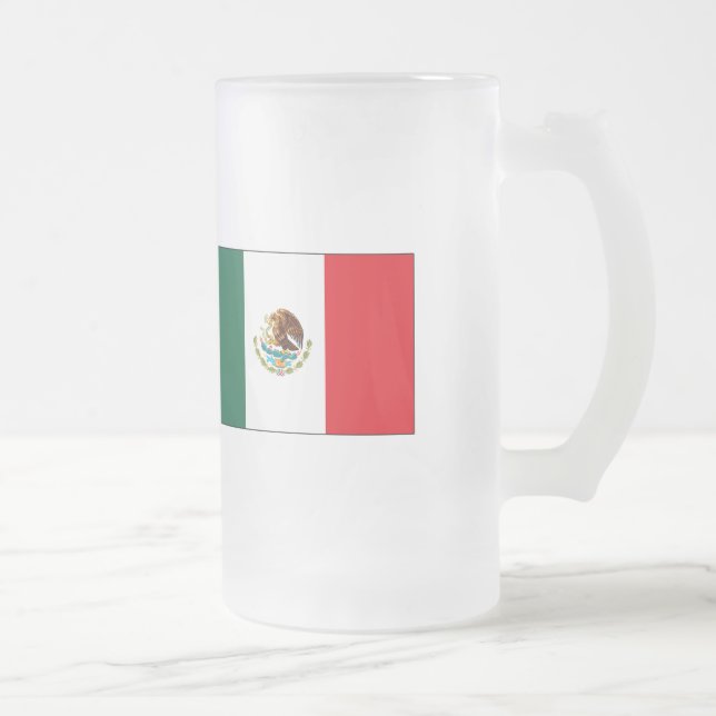 Caneca De Cerveja Vidro Jateado T-shirt e presentes da bandeira mexicana (Direita)