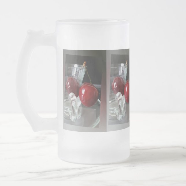 Caneca De Cerveja Vidro Jateado Taça de cerejas (Esquerda)