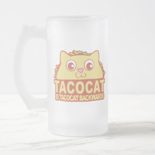 Caneca De Cerveja Vidro Jateado Tacocat Para Trás II Fosco Copo De Vidro