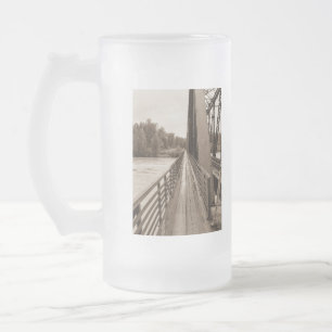 Caneca De Cerveja Vidro Jateado Talkeetna Railroad Bridge Walkway