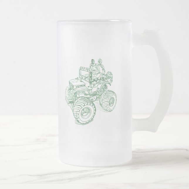 Caneca De Cerveja Vidro Jateado Tam Willys selvagem (Direita)