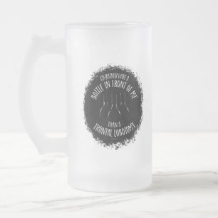 Caneca De Cerveja Vidro Jateado Tampa de vidro do Fosco de Lobotomia Frontal