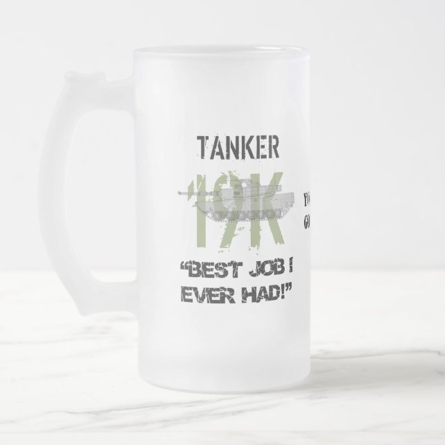 Caneca De Cerveja Vidro Jateado Tanker - O Melhor Trabalho Que Eu Já Tive Com Seu  (Esquerda)