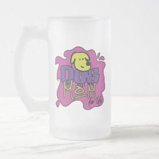 Caneca De Cerveja Vidro Jateado Tarro Dog Mom For Life