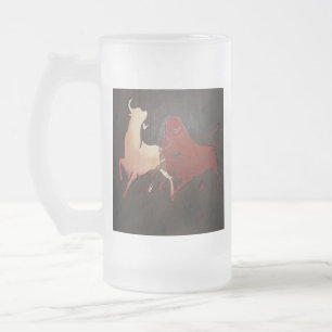 Caneca De Cerveja Vidro Jateado Taurean Bulls Animal Art