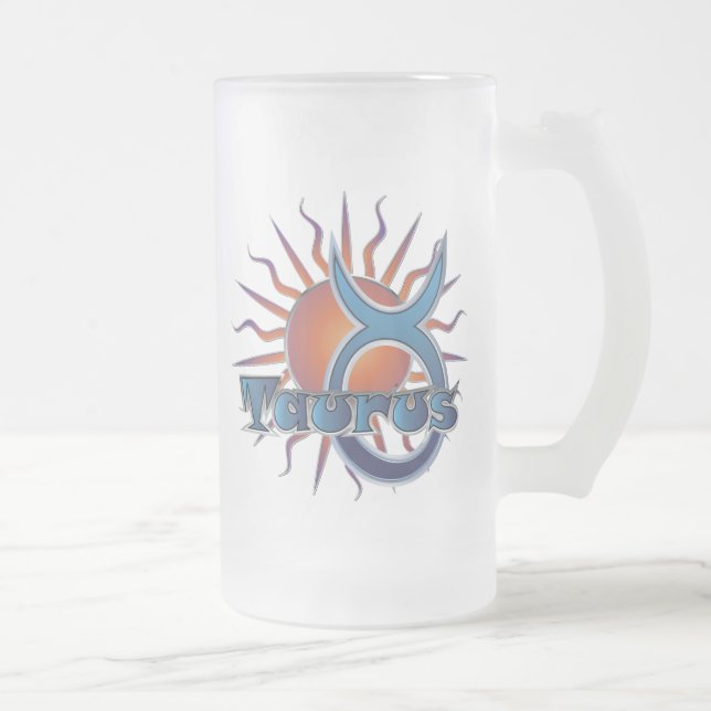 Caneca De Cerveja Vidro Jateado Taurus (Direita)