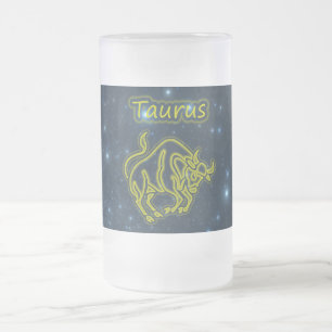 Caneca De Cerveja Vidro Jateado Taurus brilhante