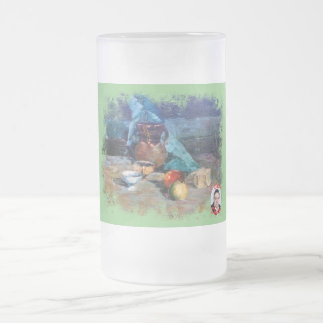 Caneca De Cerveja Vidro Jateado Taza De Cristal Esmerilado Bodegón a espátula (Centro)