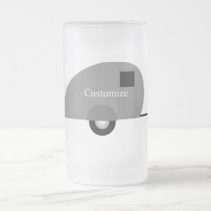 Caneca De Cerveja Vidro Jateado Teardrop Trailer Minúsculo Thunder_Cove