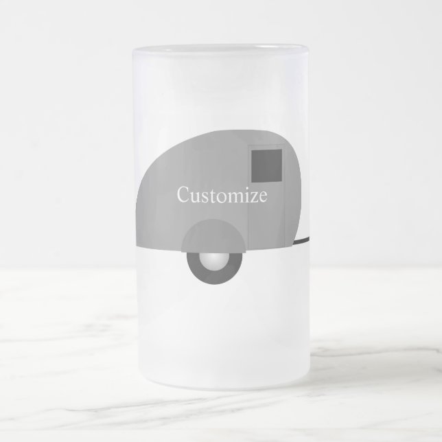 Caneca De Cerveja Vidro Jateado Teardrop Trailer Minúsculo Thunder_Cove (Centro)