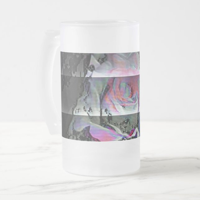 Caneca De Cerveja Vidro Jateado Techno Bouquet    (Frente Esquerda)