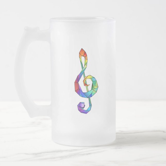 Caneca De Cerveja Vidro Jateado Tecla musical do arco-íris (Esquerda)