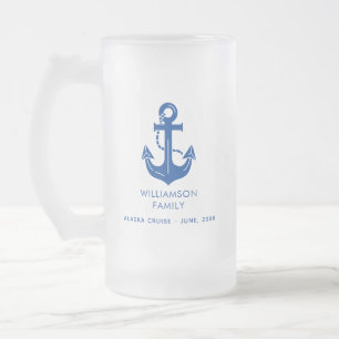 Caneca De Cerveja Vidro Jateado Tema Personalizado de Ano de Cruzeiro Náutico Fami