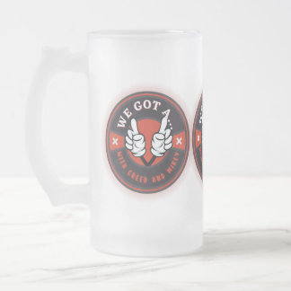 CANECA DE CERVEJA VIDRO JATEADO TEMOS UM