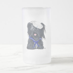 Caneca De Cerveja Vidro Jateado Terrier Skye Marinheiro