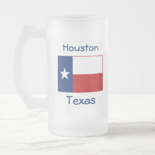 Caneca De Cerveja Vidro Jateado Texas Flag Map City Mug