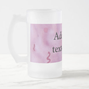 Caneca De Cerveja Vidro Jateado texto abstrato pintado à mão em aquarela rosa adic