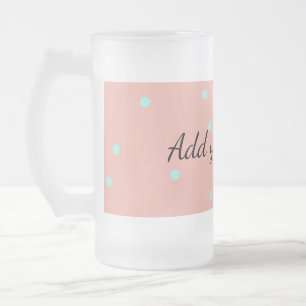 Caneca De Cerveja Vidro Jateado Texto do nome de adição do bolinhas do Orange Blue