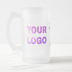 Caneca De Cerveja Vidro Jateado texto simples mínimo adicione seu logotipo/design