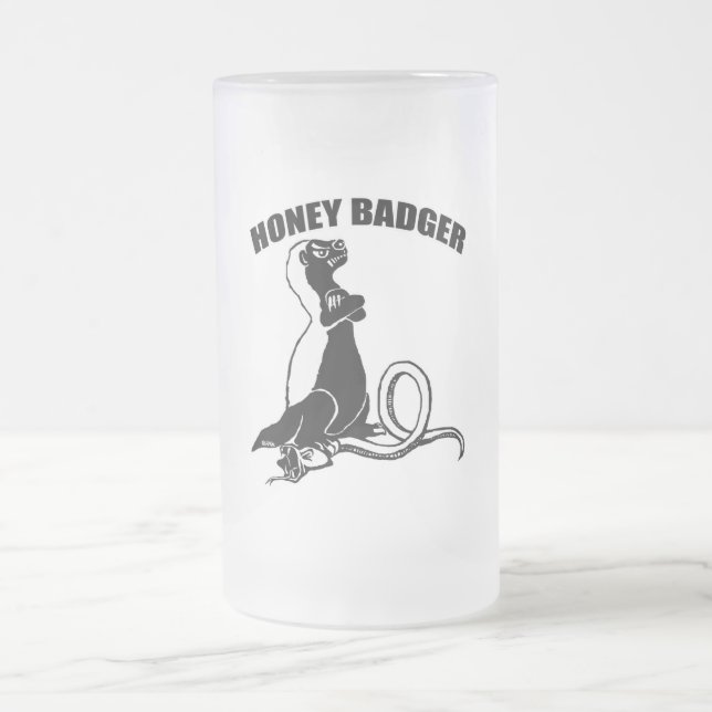 Caneca De Cerveja Vidro Jateado Texugo de mel (Centro)