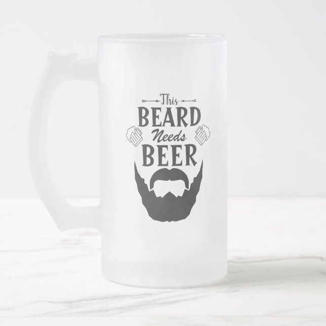 Caneca De Cerveja Vidro Jateado This beard needs beer mug (Esquerda)