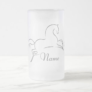 Caneca De Cerveja Vidro Jateado Thunder_Cove Cavalo Selvagem