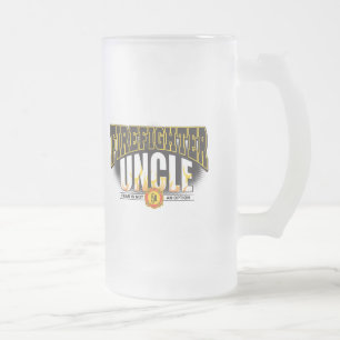 Caneca De Cerveja Vidro Jateado Tio do sapador-bombeiro