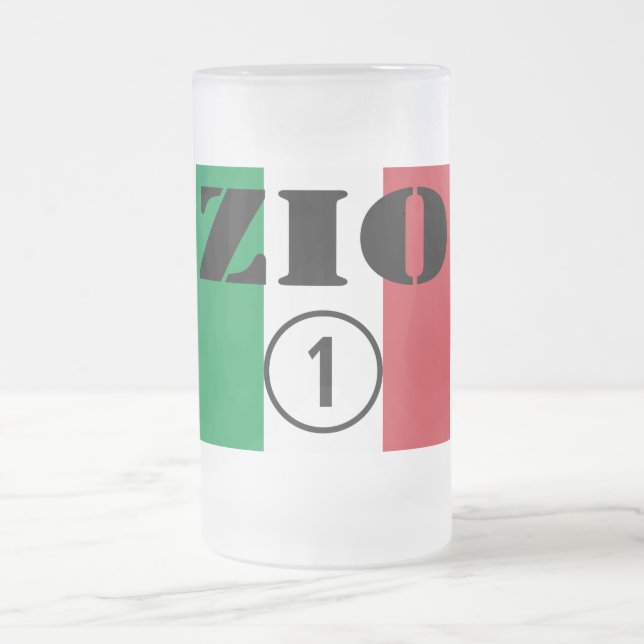 Caneca De Cerveja Vidro Jateado Tios italianos: ONU de Zio Numero (Centro)