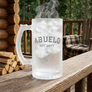 Caneca De Cerveja Vidro Jateado Tipografia de Ano de Estabelecimento do Vovô Perso