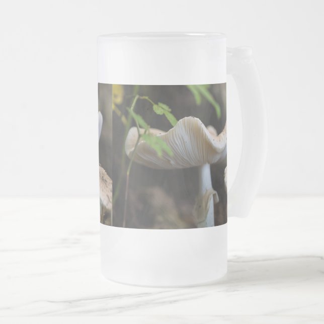 Caneca De Cerveja Vidro Jateado Toadstool Vidro de Fosco de guarda-chuva (Frente Esquerda)