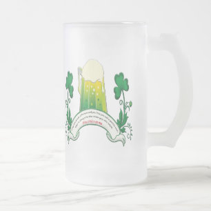 Caneca De Cerveja Vidro Jateado Toast Mug Irlandês