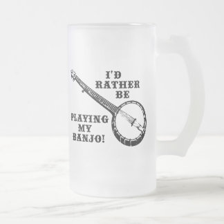 Caneca De Cerveja Vidro Jateado Tocando Meu Banjo