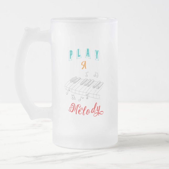 Caneca De Cerveja Vidro Jateado Tocar Um Piano Namorado Melody (Esquerda)