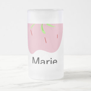 Caneca De Cerveja Vidro Jateado Tomate vermelho simples adicionar nome personaliza