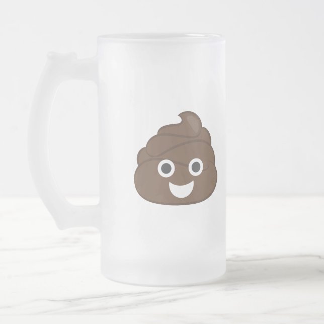 Caneca De Cerveja Vidro Jateado Tombadilho louco Emoji (Esquerda)