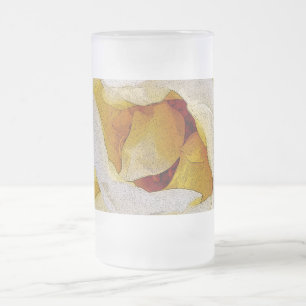 Caneca De Cerveja Vidro Jateado tons de branco a amarelo