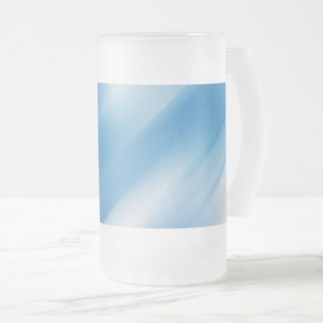 Caneca De Cerveja Vidro Jateado Topaz azul (Frente Esquerda)