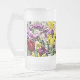 Caneca De Cerveja Vidro Jateado Toques de amarelo