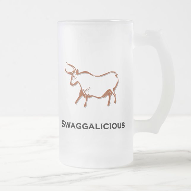 Caneca De Cerveja Vidro Jateado Touro (Direita)
