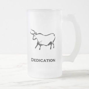 Caneca De Cerveja Vidro Jateado Touro Dedicado Preto
