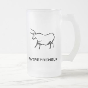 Caneca De Cerveja Vidro Jateado Touro para empresário Black