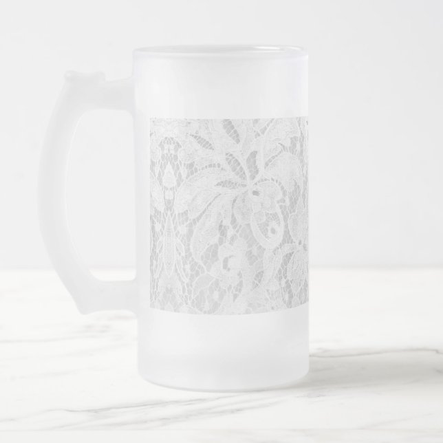 Caneca De Cerveja Vidro Jateado Traço branco de queda (Esquerda)