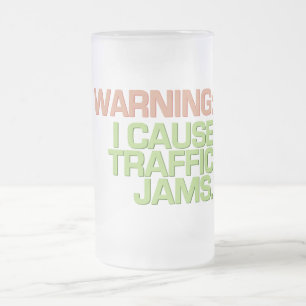 Caneca De Cerveja Vidro Jateado TRAFFIC JAMS mug - escolha estilo e cor