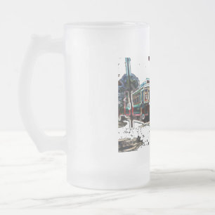 Caneca De Cerveja Vidro Jateado TRC Neon Streetcar no stn Large Fosco Mug