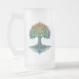 Caneca De Cerveja Vidro Jateado Tree of Life Shifting Dawn 