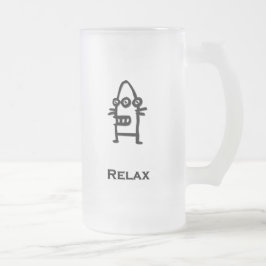 Caneca De Cerveja Vidro Jateado Três Olhos Bot Relaxe